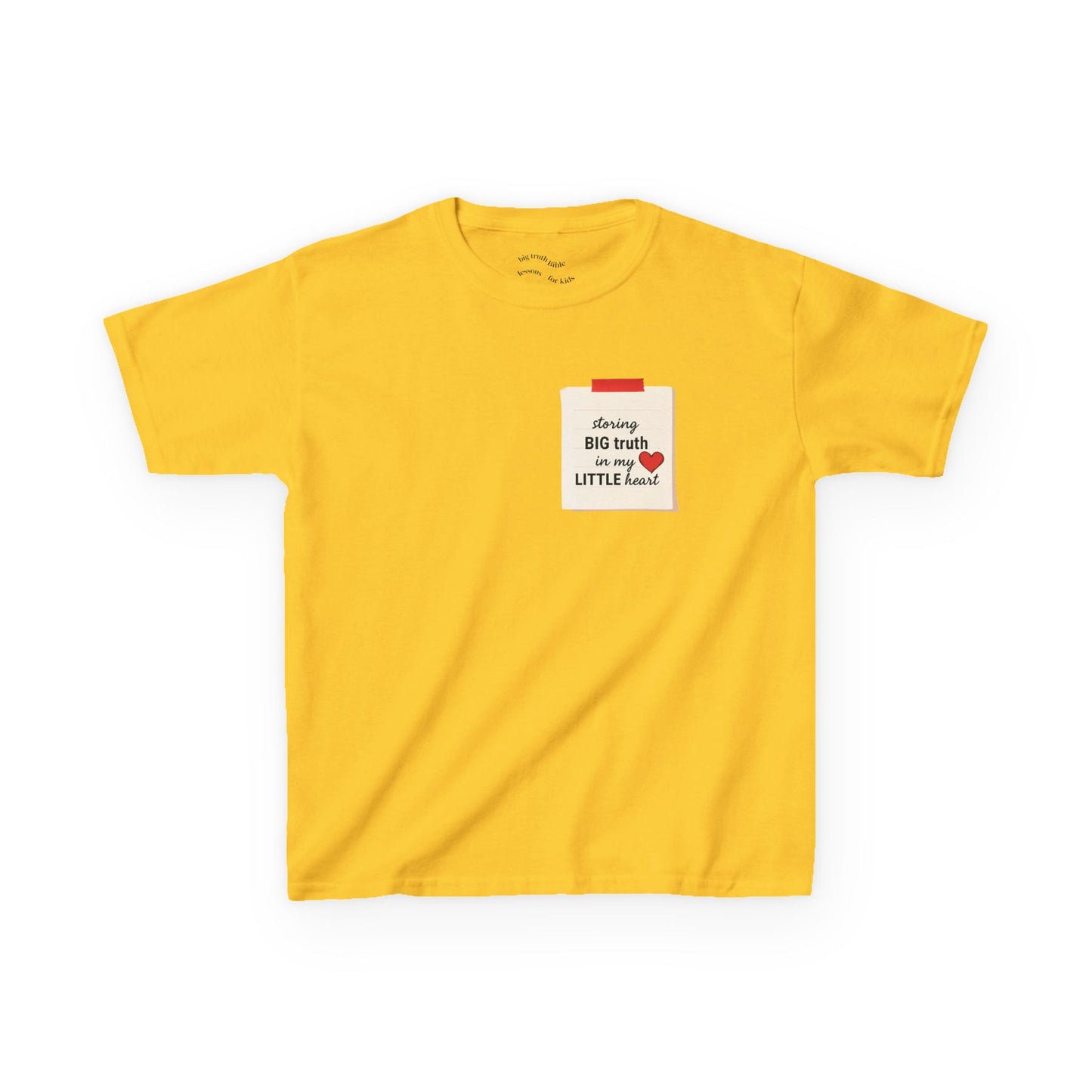 Storing Big Truth in My Little Heart – Kids Bible Memory Tee- Sunday School - Kids T-Shirt, Sweet Gift for Kids, Cute Family Outfits, Everyday Comfort Wear