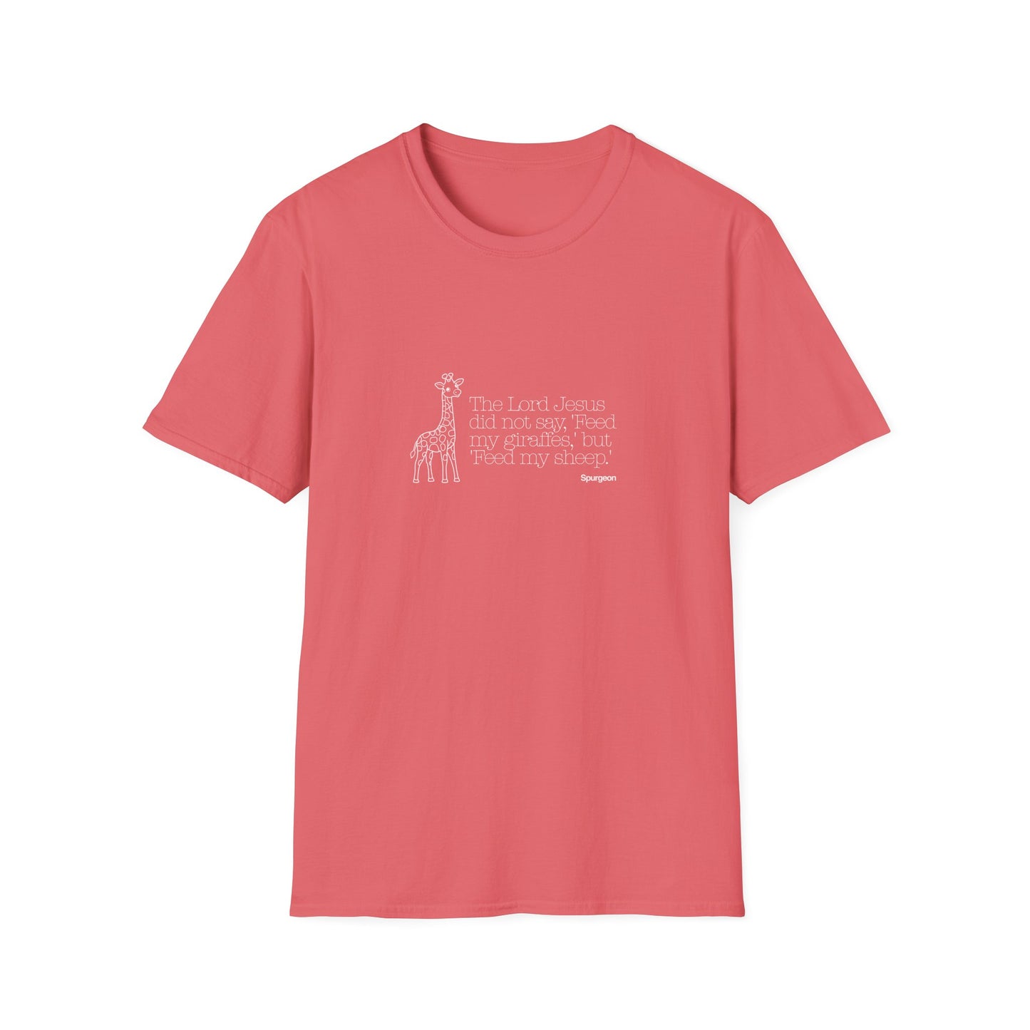 “Feed My Sheep” Spurgeon Giraffe Tee – KidMin Theology Shirt - Unisex Softstyle T-Shirt - Sunday School - Children's Ministry