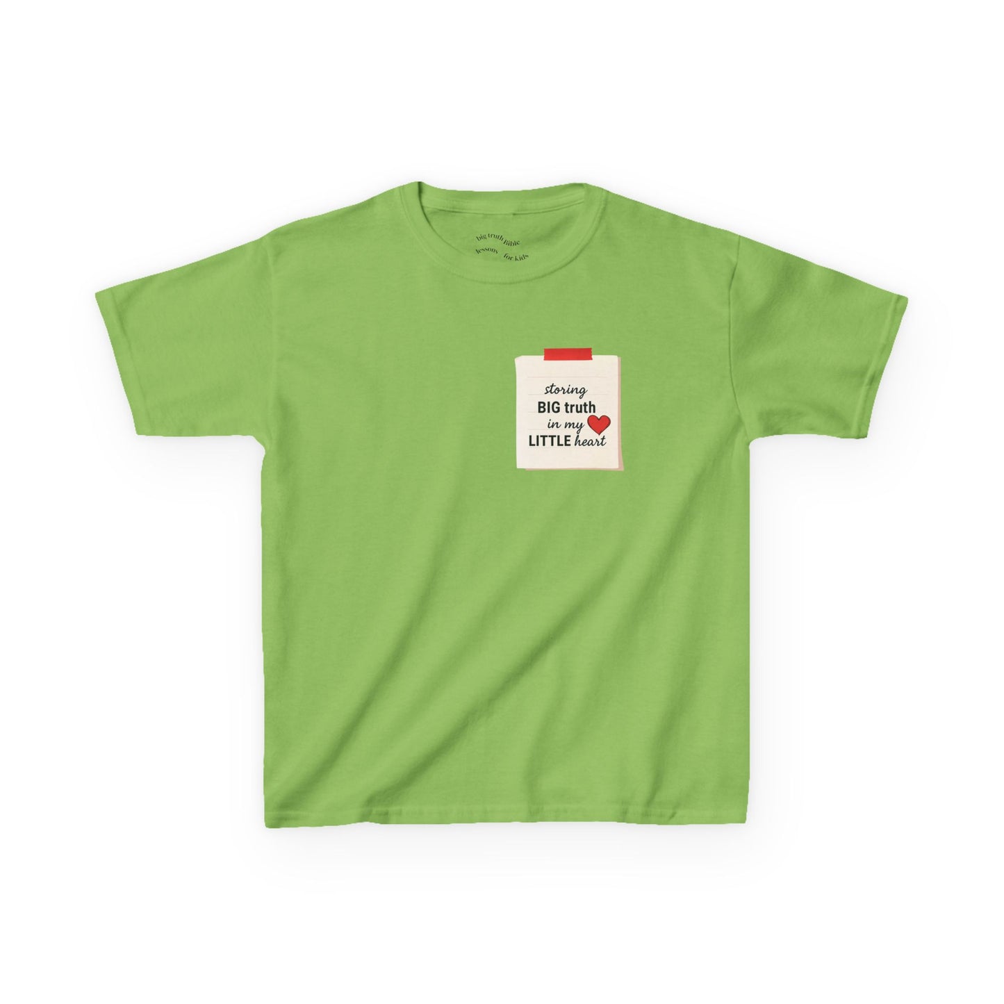 Storing Big Truth in My Little Heart – Kids Bible Memory Tee- Sunday School - Kids T-Shirt, Sweet Gift for Kids, Cute Family Outfits, Everyday Comfort Wear