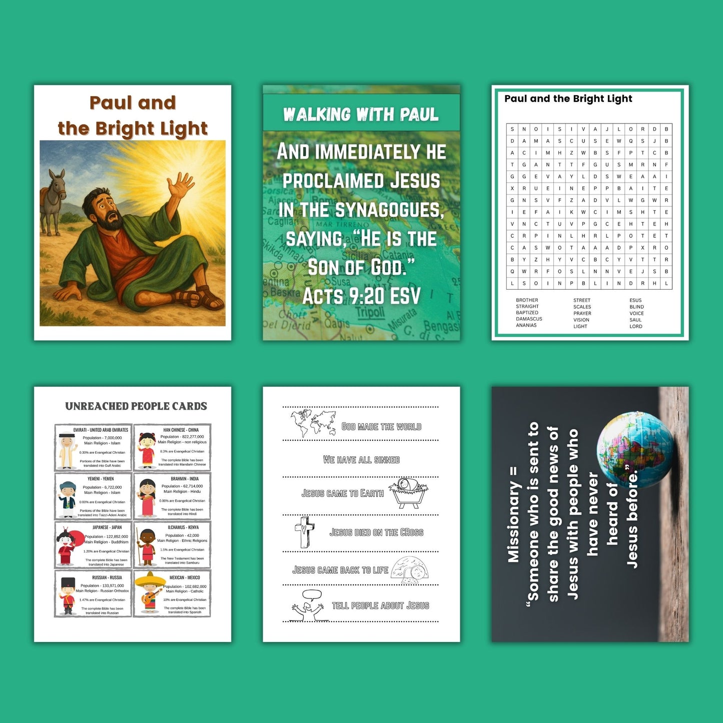 Walking with Paul - Acts - 5 Bible Lessons for Ages 5-11 - Sunday School Series