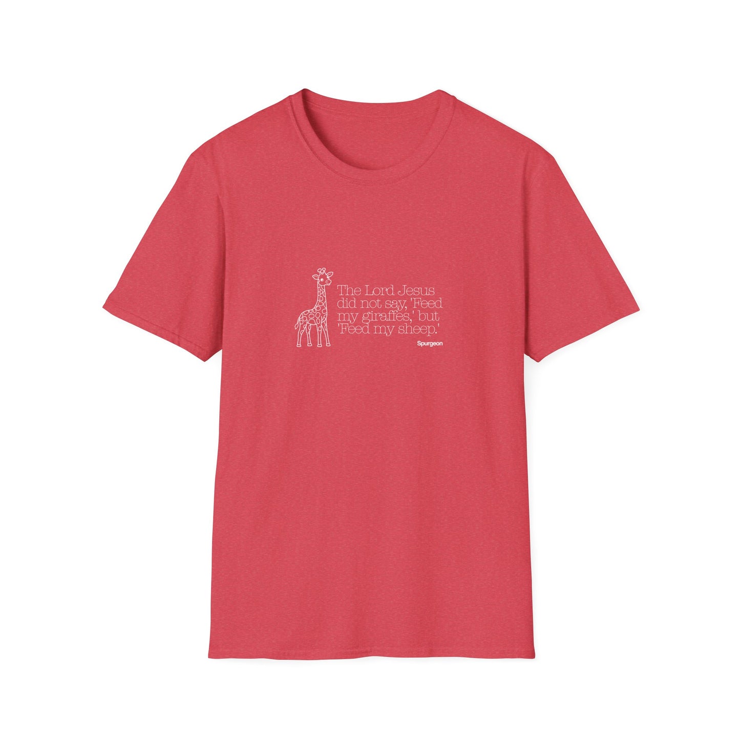 “Feed My Sheep” Spurgeon Giraffe Tee – KidMin Theology Shirt - Unisex Softstyle T-Shirt - Sunday School - Children's Ministry