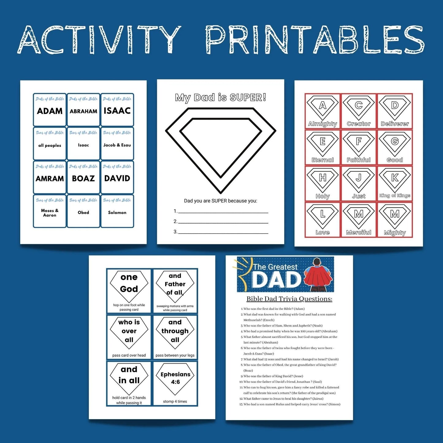 The Greatest Dad - Father's Day Bible Lesson for ages 5-11 (download only)