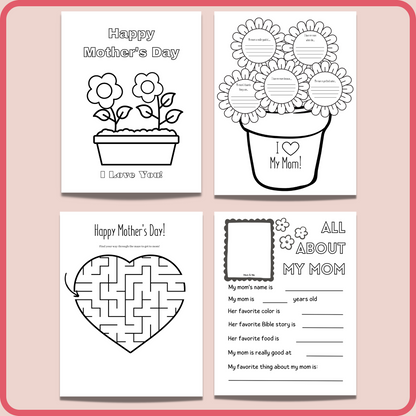 Mother's Day Freebie - 4 Printable Activity Sheets (download only)