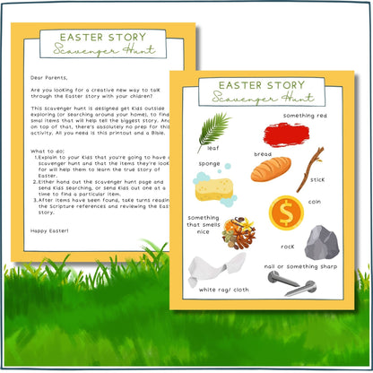 Easter Story Scavenger Hunt - Family Printable - Download - Ages 2+