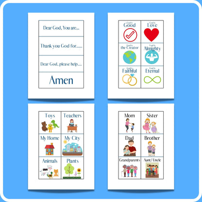 Prayer Prompt Cards - Printable Resource for Teaching Preschoolers to Pray (Download Only)