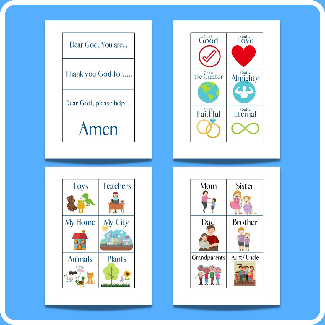 Prayer Prompt Cards - Printable Resource for Teaching Preschoolers to – Big Truth Bible Lessons ...