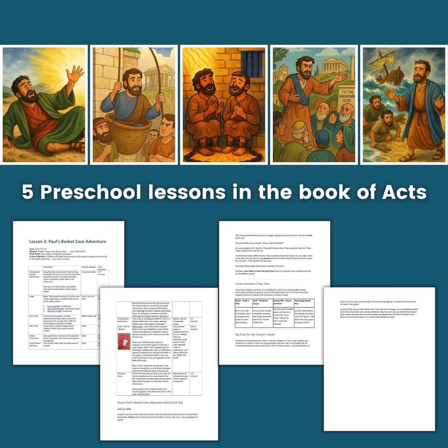 Walking with Paul [Preschool Edition]: 5 Bible lessons on the book of Acts for children age 2-5