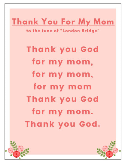 Thank You for Moms - Mother's Day Bible Lesson for ages 2-5 (download only)