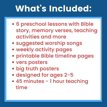 The Greatest Story Ever Told: Preschool & Toddler Bible Curriculum (download only)
